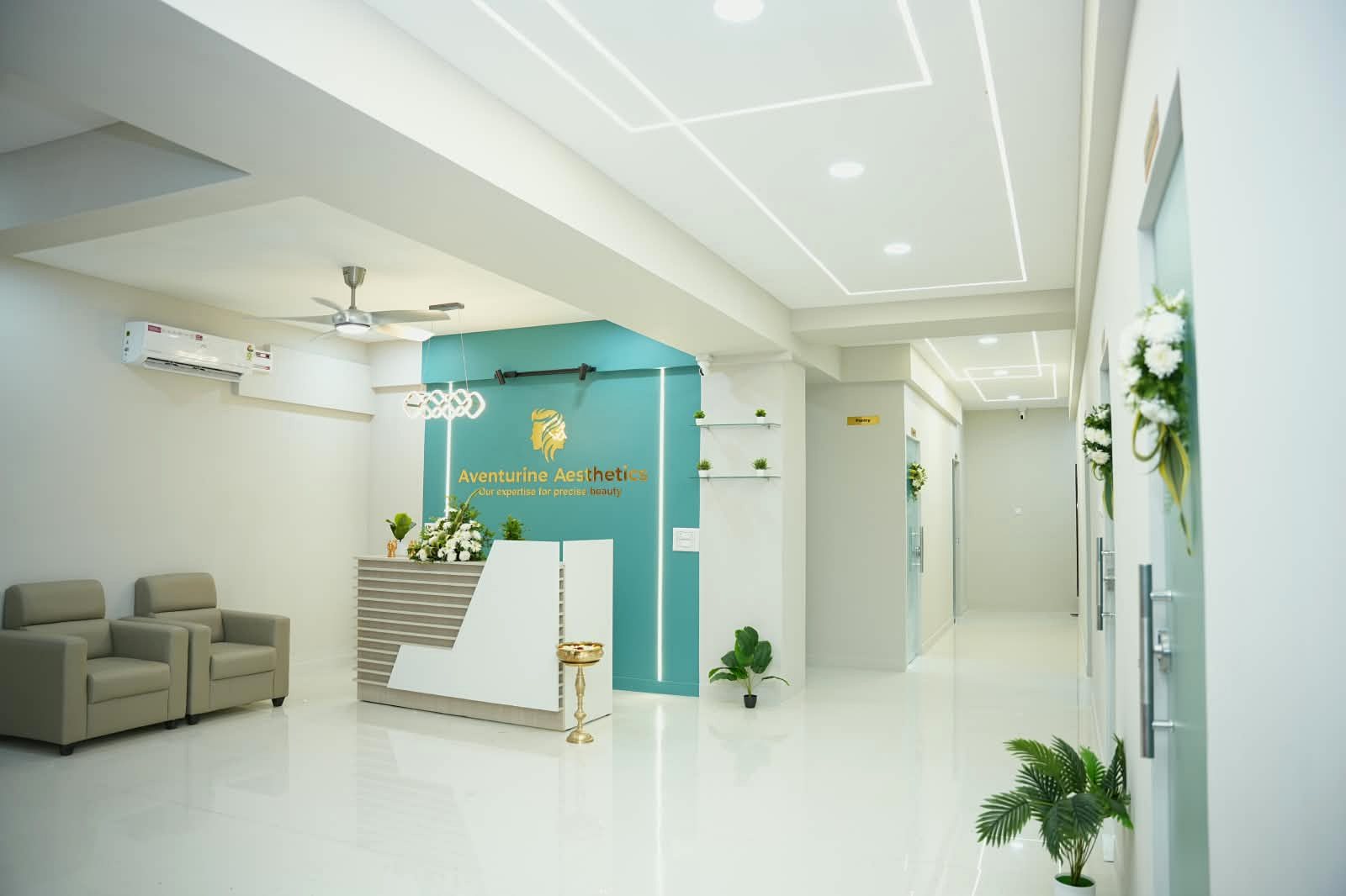 Reception at Aventurine Aesthetics, Vidyaranyapura Extn, Bangalore